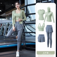 Net Thin Sports Autumn Winter Quick Clothes New Five-Piece Suit Yoga Hot Running Red Suit Sportswear
