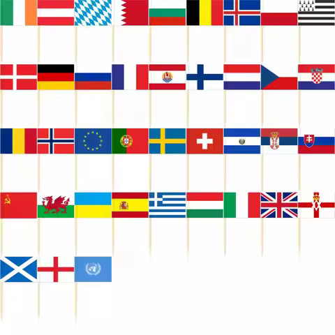 Europe 100pcs Disposable Multi National Toothpick flag Brittany France Polynesia Sweden Switzerland 