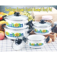 16-24CM DOUBLE HANDLE CERAMIC COATED ENAMEL COOKING POT  SE10380SF