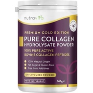 Nutravita Bovine Collagen Powder 500g - Premium  Standard Bovine - 50 Servings - 100% Pure Hydrolyze