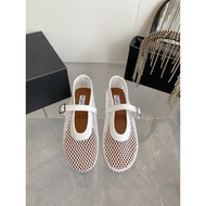 Alaia Ladies 2026 Summer New Style Hollow Woven Flat Mary Jane Dance Shoes