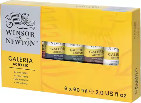 Winsor & Newton Galeria Acrylic Paint, 6 x 60ml (2--oz) Tube Paint Set