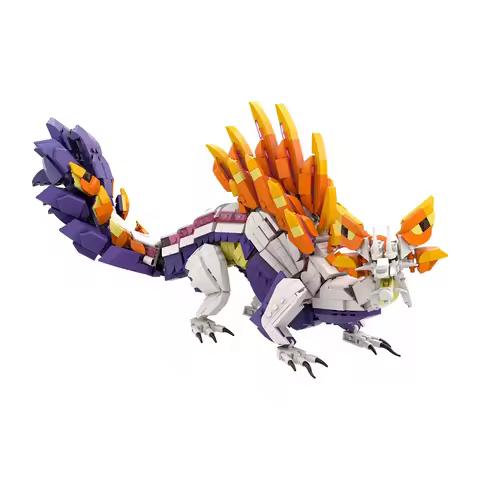 MOC-153116 Monster Hunter Mizutsune Dinosaur Bricks Model Monster Hunter Mizutsune Creative Building