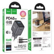 HOCO DC171T หัวชาร์จเร็ว GaN PD 45W หน้าจอดิจิตอล AI Smart Display พร้อมสาย Type-C to Type-C 1 เมตร 