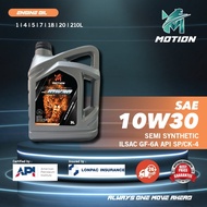 MOTION 10w30 3L API SP SEMI Synthetic Engine Oil Car Lubricant Minyak Hitam Enjin Kereta Proton Toyo