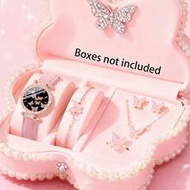 6/5pcs Elegant Girl Exquisite Fashion Fireworks Heart Pattern Dial Quartz Watch, Suitable For Girls 