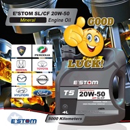 ESTOM 20W-50 4L 𝟭𝟬𝟬% 𝗦𝘂𝗽𝗲𝗿 𝗥𝗮𝗰𝗶𝗻𝗴 𝗤𝘂𝗮𝗹𝗶𝘁𝘆 MINERAL ENGINE OIL LUBRICANT Gasoline Engine Oil 4 Litre I