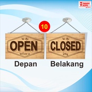 Sign Board Plang Toko Papan Tanda Akrilik Open / Close Buka Tutup Custom Free Desain