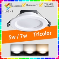 LED Downlight Recessed Pin Lights Panel Ceiling Light 5W/7W Tri-Color Round Panel Light