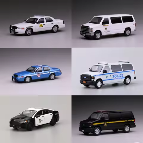 596Model 1:64 CV Crown Police Van Diecast Model Car