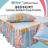 Alls' Wonderland Bedskirt High Deep Pockets Bedsheet Flower Printed Bed Skirt Mattress Cover Height 