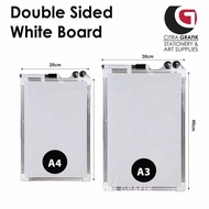 Double Sided Magnetic Whiteboard with Aluminium Frame (20x35cm & 30 x 40cm)