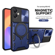 Armor Cho Samsung Galaxy A06 Trường Hợp Từ nhẫn giữ Đứng Bìa Cho Sumsung A06 Một 06 Trượt bảo vệ ống
