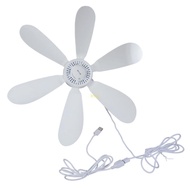 BT 5W 5V Plastic Hanging Fan For Car Tent Garage 16 5 Leaves 10 7 Foot Cable USB Operated Quiet Oper