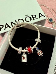 Pandora 潘多拉 手鏈蛇骨鏈胡桃夾子紅心撲克牌套裝925銀新年情人節禮物送女友送男友閨蜜