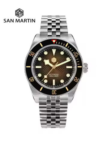 San Martin 3D Waffle Dial New 40mm Dive Watch NH35 Men's Watches Automatic Mechanical Sapphire Water