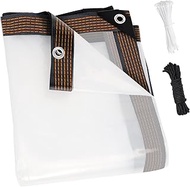 4x6ft Waterproof Clear Vinyl Tarps with Grommets Outdoor Clear Curtains,Thicken Transparent Waterpro