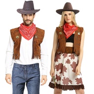 Ruyi Halloween COS Masquerade Costume Cowboy Theme Dress Up Western Cowboy Costume Cowboy Vest Suit