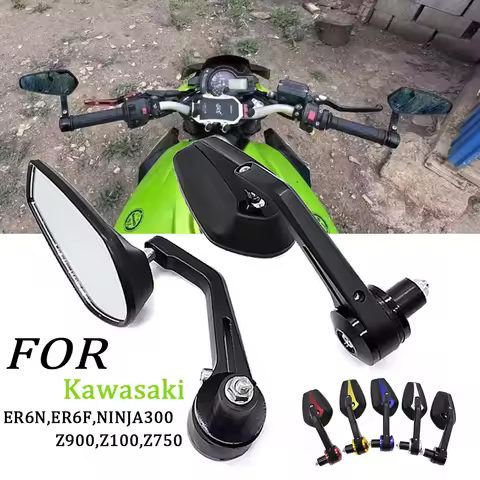 For Kawasaki Z900 Z750 Z1000 NINJA 7/8' Specchietto Retrovisore Moto Specchio Manubrio Universale Sp