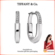 (New) Womens Fashion earrings Lock series s925 sterling silver diamond small earrings Valentines Day