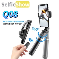 Selfie Stick Q08 GIMBAL Stabilizer Tripod Selfie Stick Bluetooth Portable Handheld 360 Rotation Cell