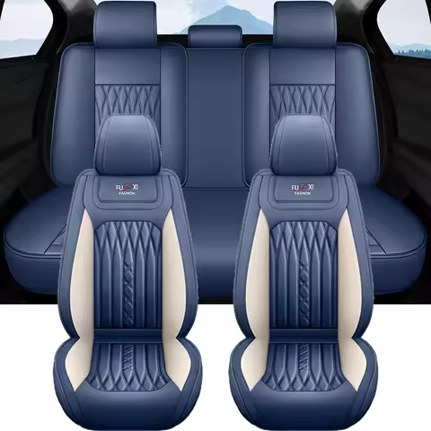 2025 NEW Universal Car Seat Full Set Covers PU Leather For BMW E92 Polo 6r Nissan Qashqai j10 Superb