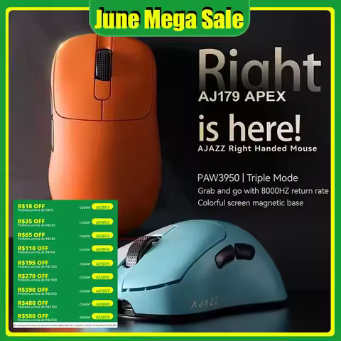AJAZZ AJ179 APEX PAW3950 8Khz Wireless Gaming Mouse with Magnetic Charging Base Ultralight Programma