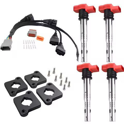 Turbo 1.8T to 2.0T FSI R8 Ignition Coil Packs Conversion Harness Kit & ICM For Audi A4 VW Passat B5 