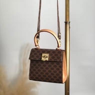 【 日本直送　名牌中古包 】CELINE 經典老花 Macadam 迷你兩用包