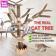 🐱KAIZEN STORE MALAYSIA 🐱 Large Real Cat Tree &amp; Cat Climbing Frame &amp; Solid Wooden Cat Litter