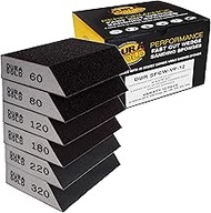 Dura-Gold 4-Sided Hand Sanding Block Sponges with Angled Edge, Variety Pack, Box of 12, Grits 60, 80