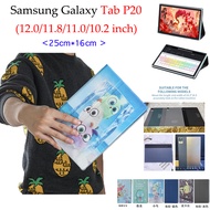 Cartoon painted embossed leather case flap for Samsung Galaxy Tablet P20 11.8 10.2 9 Inch Flip Cover