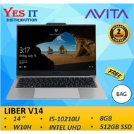 AVITA LIBER V14 LAPTOP 14 " SPACE GREY ( I5-10210U, 8GB, 512GB SSD, INTEL UHD, W10, 2YW ) FREE BAG
