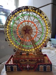 15" 美國牌子 Mr. Christmas LED 復古 摩天輪 World's Fair Grand Ferris Wheel  聲光 旋轉 音樂盒 擺設