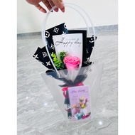 Bouquet of 1 Premium Glitter Flower - Meaningful Gift (with bag + card)