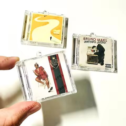 R&B Bruno Mars MINI Music CD Play Songs 24K Magic Album Unorthodox Jukebox Music Pendant Cosplay Nec