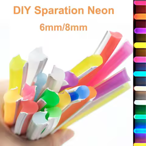 6mm 8mm Separate Silicone Neon Strip Flexible Bendable DIY Sign Waterproof IP67 DC12V 120Leds S Shap
