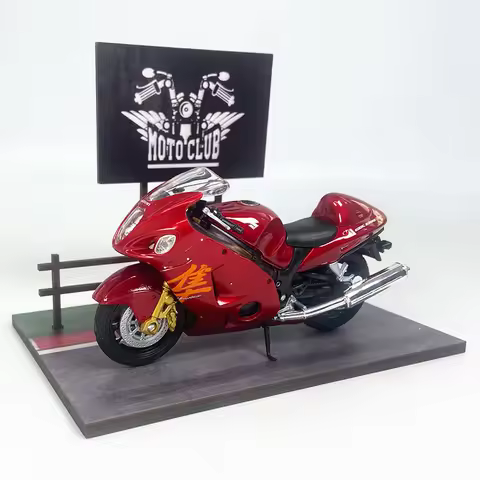 Welly 1:18 Suzuki Hayabusa Gsx1300r Gsx 1300 R Simulation Alloy Motorcycle Model With Scene Base Bac