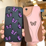 For OPPO A37 A39 Phone Case Pretty Butterfly Casing Matte Soft Silicone Shock Resistant Back Cover F