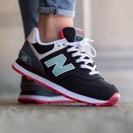 S.G NEW BALANCE 574 WL574SLZ 黑粉 水藍 螢光粉 麂皮 復古慢跑鞋 女鞋 草莓巧克力 果凍