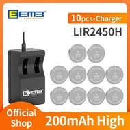 EEMB LIR2450H high-capacity 200mAh lithium battery With Charger 2450 3.7V rechargeable lithium-ion b