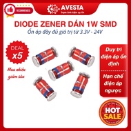1W SMD zener Diode paste 3.3V/3.9V/5.1V/5.6V/6.2V/9.1V/12V/15V/20V/24V full Avesta value