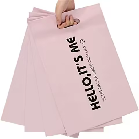 50Pcs/pack Poly Degradable Clothing Shoe Bag Pink Waterproof Thicken Express Postal Bags 100% D2W Bi