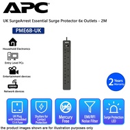 APC PME6B-UK SurgeArrest Essential Surge Protector, 6x Outlets - 2M | IpohOnline