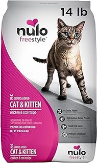 Nulo Freestyle Cat &amp; Kitten Food, Premium Grain-Free Dry Small Bite Kibble Cat Food, High Animal-Based Protein with BC30 Probiotic for Digestive Health Support, 14 Pound (Pack of 1)