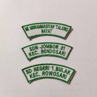 School Location Embroidery Bet Size 8x2.8 CM Full Colorpilihan Available in Many Colors, Can Request