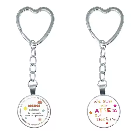 Quote I Am A Mistress Who Dechire Keychain Merci Glass Dome Cabochon Super Maitresse Keyring Teacher