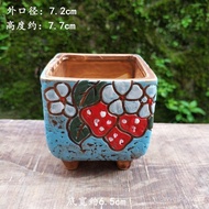Succulent Flower Pot Korean Style Hand Painted Relief Stoneware Breathable Personality Craft Ceramic Succulent Plant Thu
