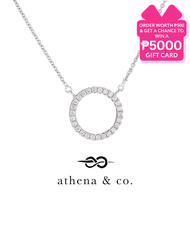 Athena &amp; Co. 18k White Gold Plated Mica Eternity Necklace