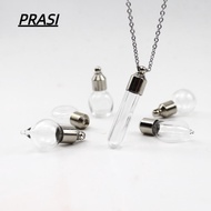 PRASI Wishing Bottle, Transparent Glass Ashes Holder Glass Bottle Necklace, Keepsake DIY Fillable Me